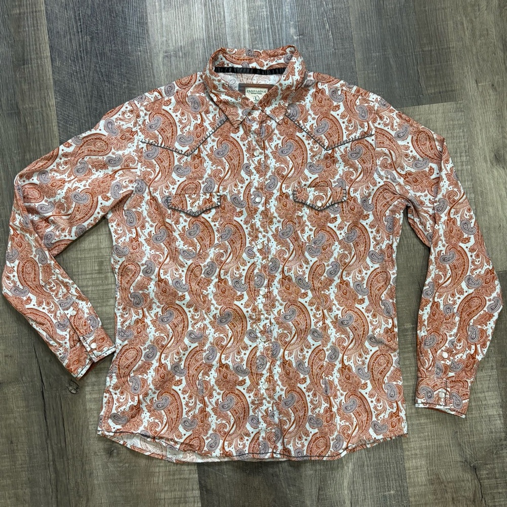 Panhandle Rough Stock Western, Long Sleeve Top, EUC